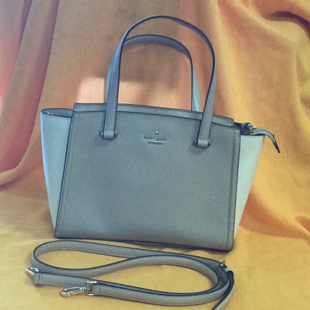 Kate Spade Beige and very light brown Satchel with Minimalist Design